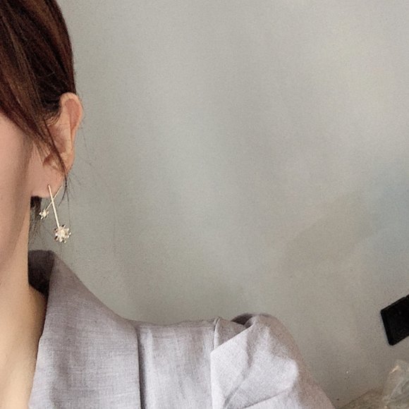 💙Sterling Silver Post Glass Cross Earrings - Picture 8 of 12